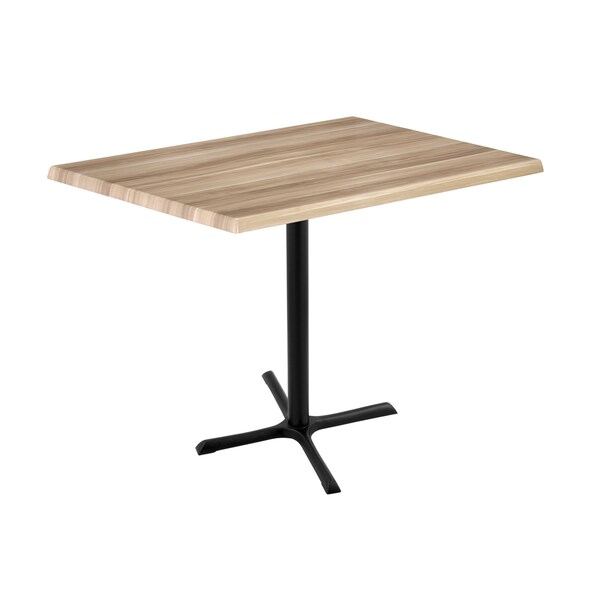 42" Tall OD211 Black Table Base 30" x 30" Foot 30" x 48" Natural Top by the HollBar Stool Co.